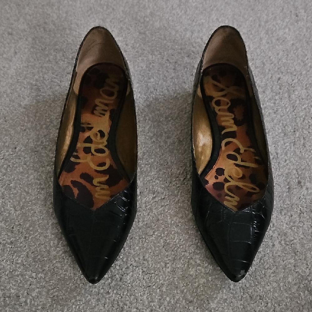 Sam Edelman Black Croc-Embossed Heels